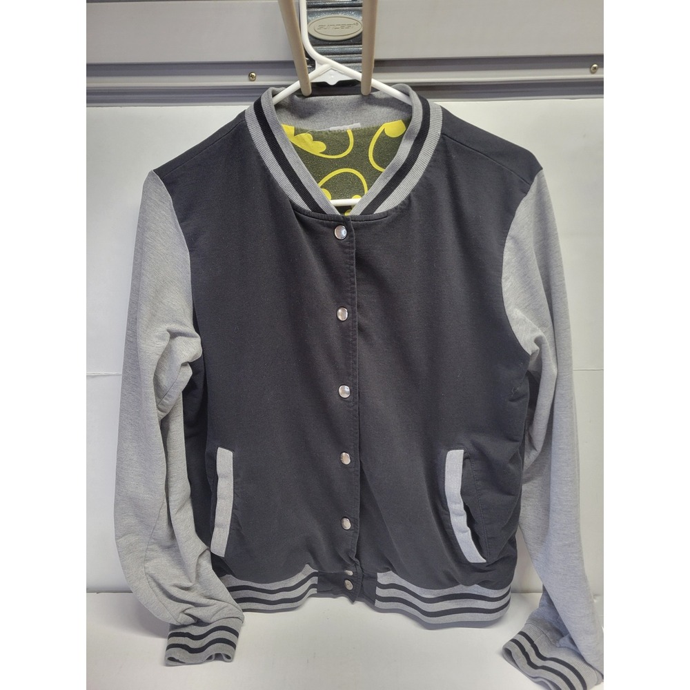 Batman DC‎ Comics Varsity Letterman Jacket Snap sz small Front Lined
